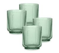 Purely Home Mesa Sage Green Plastic/Acrylic 15oz Ribbed Drinking Tumbler Set - for Camping & Picnics (4)