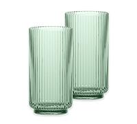 Purely Home Mesa Sage Green Plastic/Acrylic 22oz Ribbed Jumbo Drinking Cup Set - for Camping & Picnics (2)
