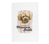 Purely Home Miniature Poodle Tea Towel - Novelty Dog Themed Gift Kitchen Linen/dish Cloth