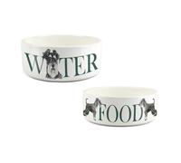Purely Home Miniature Schnauzer Food & Water Bowl Set By Rhiannon Chauncey