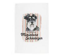 Purely Home Miniature Schnauzer Tea Towel - Novelty Dog Themed Gift Kitchen Linen/dish Cloth