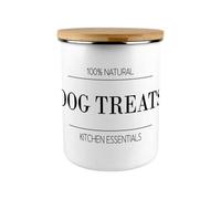 Purely Home Minimalist Dog Treats Canister - Modern Black & White Home/kitchen Large Enamel Storage Jar Gift For Dog Lovers