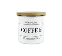 Purely Home Minimalist Kitchen Essentials Coffee Storage Canister - Modern Black & White Decor - 1.2L Enamel Hot Drinks/food Storage Container