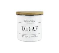 Purely Home Minimalist Kitchen Essentials Decaf Storage Canister - Modern Black & White Decor - 1.2L Enamel Hot Drinks/Food Storage Container