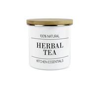 Purely Home Minimalist Kitchen Essentials Herbal Tea Storage Canister - Modern Black & White Decor - 1.2L Enamel Hot Drinks Storage Container