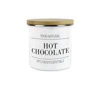 Purely Home Minimalist Kitchen Essentials Hot Chocolate Storage Canister - Modern Black & White Decor - 1.2L Enamel Hot Drinks/Food Storage Container