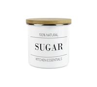 Purely Home Minimalist Kitchen Essentials Sugar Storage Canister - Modern Black & White Decor - 1.2L Enamel Hot Drinks/Food Storage Container
