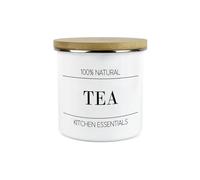 Purely Home Minimalist Kitchen Essentials Tea Storage Canister - Modern Black & White Decor - 1.2L Enamel Hot Drinks/Food Storage Container