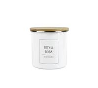 Purely Home Minimalist Range Medium 11cm Bits And Bobs Storage Canister - White Metal Enamel Kitchen And Bathroom Storage Container