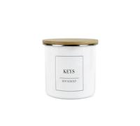 Purely Home Minimalist Range Medium 11Cm Keys Storage Canister - White Metal Enamel Kitchen And Bathroom Storage Container