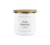 Purely Home Minimalist Range Stain Remover Storage Canister - White Metal Enamel Kitchen And Bathroom Storage Container