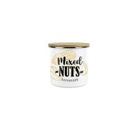 Purely Home Mixed Nuts Mini Storage Canister - White Classic Snacks Nibbles Metal Enamel Food Storage Container