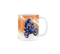 Purely Home Motocross Pop Mug - Colourful Motor Sports Motocross/Biker Sports Hobbies Gifts/Presents - Tea/Coffee Hot Drinks Ceramic Cup