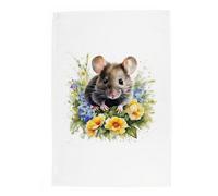 Purely Home Mouse Tea Towel - Panama Cotton Dish Cloth Kitchen Gift For Animal Lovers