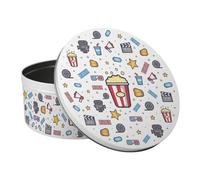 Purely Home Movie Icons Large Cake Tin - Films & Theatre Themed Kitchen Bakeware Gifts - Round Metal Storage Container For Baking 23 X 10Cm