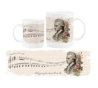 Purely Home Mozart Coffee Mug - Classical Music Composer Portraits, 400ml Bone China Cup Gifts for Music Lovers