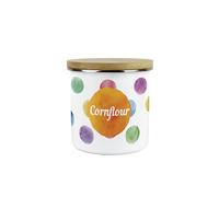 Purely Home Multicoloured Polka Dot Cornflour Storage Canister - Vibrant and Colourful Kitchen or Housewarming Gift - Baking Ingredient Jars