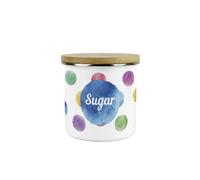 Purely Home Multicoloured Polka Dot Sugar Storage Canister - Vibrant and Colourful Kitchen or Housewarming Gift - Tea/Coffee/Sugar Jars