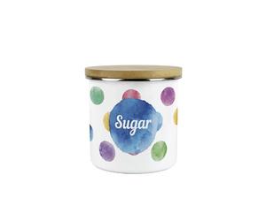 Purely Home Multicoloured Polka Dot Sugar Storage Canister - Vibrant and Colourful Kitchen or Housewarming Gift - Tea/Coffee/Sugar Jars