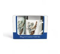 Purely Home Mum Mug & Coaster Gift Set - Koala Bear - Bone China Mug And Glass Coaster Set - Tea/coffee Present For Mothers Day