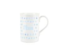Purely Home Mum Mug - Polka Dots Aqua Bone China Tea/coffee Gift For Mums