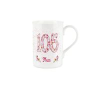 Purely Home Mum Pink Floral Ages Mug - 105Th Birthday Gifts For Her - Bone China Coffee/tea Mug