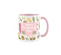 Purely Home Mums Gardening Mug - Gardening White & Pink Coffee/Tea Gift 11oz