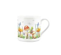 Purely Home Mushrooms and Wildlife Mug - Fine Bone China White Garden Coffee/Tea Present Gift