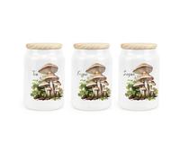 Purely Home - Mushrooms - Tea, Coffee & Sugar Canister - Kitchen Storage Jars