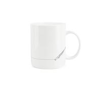 Purely Home Musical Instrument Flute Mug Line Drawn - Bone China White Coffee/Tea Present Gift