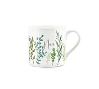 Purely Home Nan Mug Ferns & Greenery - Bone China White Garden Coffee/tea Present Gift For Nan
