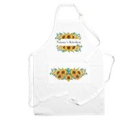 Purely Home Nannys Apron - Sunflowers Kitchen Cooking & Baking Apron with Adjustable Neck and Waist Ties - Large Front Pocket Womens Gift for Nanny