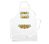 Purely Home Nannys Kitchen Apron - Sunflower Cooking & Baking Gift For Nanny