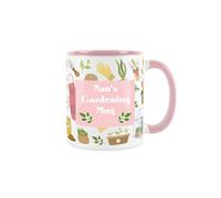 Purely Home Nan's Garden Mug - Pink Tulip Flowers Gardening Gift - Tea/coffee Drinks Cup Present