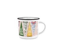 Purely Home National Three Peaks Flags Mug - Mountain Hiking Gifts - Enamel-Look Tea Coffee Hot Drinks Ceramic Cup Present
