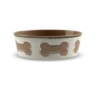 Purely Home Natural Bone Melamine Pet Bowl - Large Food Bowl For Dogs