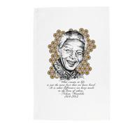 Purely Home Nelson Mandela Tea Towel - Famous Historical Motivational Quotes Gift/Present - Large Panama Cotton Kitchen Dish Towel/Drying Cloth - 67cm x 45cm