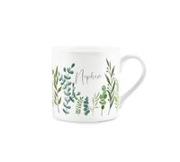 Purely Home Nephew Ferns & Greenery Mug - Nephews Garden Themed Bone China Mug Gift - Tea/Coffee Hot Drinks Cup Present