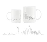 Purely Home New York City Skyline Collection - Bone China Mug White Coffee/Tea Present Gift for Travel Lovers