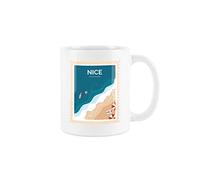 Purely Home Nice France Mug Travel Stamps Destination Holiday Mug Coffee/Tea Gift