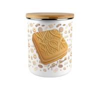 Purely Home Novelty Biscuit Tin Storage Canister - Extra Large Enamel Kitchen Storage Cookie Jar Gift - Custard Cream Design