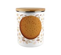 Purely Home Novelty Biscuit Tin Storage Canister - Extra Large Enamel Kitchen Storage Cookie Jar Gift - Digestive Design