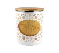 Purely Home Novelty Biscuit Tin Storage Canister - Extra Large Enamel Kitchen Storage Cookie Jar Gift - Rich Tea Biscuit Design