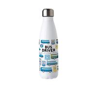 Purely Home Novelty Bus Driver Water Bottle - Stainless Steel Double Walled 500ml Metal Hot/Cold Drinks Bottle Outdoor Gifts
