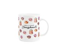 Purely Home Novelty Doughnut Mug - When in Doubt Food Gift/Present - Tea/Coffee Bone China Cup Drinkware for Donut Lovers