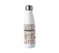 Purely Home Novelty Midwife Water Bottle - Stainless Steel Double Walled 500Ml Metal Hot/cold Drinks Bottle Outdoor Gifts