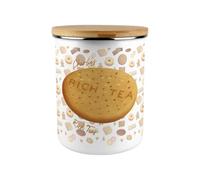 Purely Home Novelty Personalised Biscuit Tin - Extra Large Enamel Kitchen Storage Cookie Jar Gift - Rich Tea Biscuit