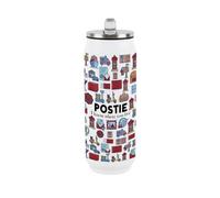 Purely Home Novelty Postie Large Drinking Can Flask With Straw