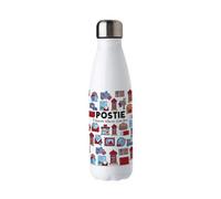Purely Home Novelty Postie Water Bottle - Stainless Steel Double Walled 500Ml Metal Hot/cold Drinks Bottle Outdoor Gifts For Postmen/women