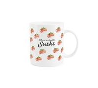 Purely Home Novelty Sushi Mug - When in Doubt Food Gift/Present - Tea/Coffee Bone China Cup Drinkware for Japanese Food Lovers